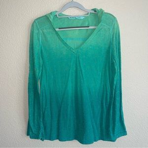 Athleta Paradise Burnout Hoodie Tide Blue Starfruit Ombré Top Medium